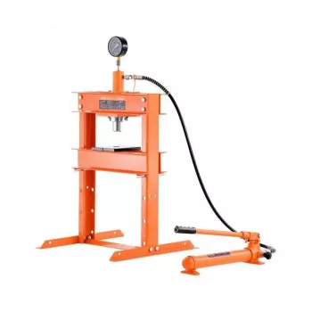 10 Ton Hydraulic Shop Press: Adjustable Table, H-Frame